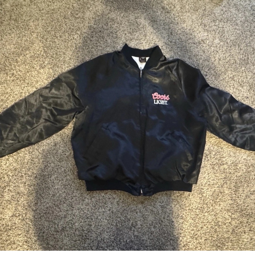 Aris Black Bomber Varsity Jacket with Ribbed Cuffs